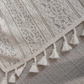 Pikkukuva 3 / 5: Ontto pitsiverho, beige, geometrinen kukka, olohuoneen makuuhuoneen verho Beige Clover tassel curtain rod 150 width * 270CM height