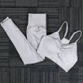 Miniatyrbilde 1 av 11: Yoga Sett Treningsdrakter Sportsklær Gymklær Topper Og Leggings For Kvinner Bra NEW grey set M