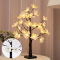 Miniatyrbillede 9 af 11: LED Kunstigt Træ Lys Farvede Lys Julefestival Værelse Sengelampe Dekorativ Bordlampe Sølv Birk Lille Natlampe Maple leaf tree lamp USB battery box dual-purpose