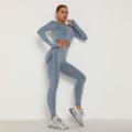Miniatyrbild 5 av 10: Yoga Set Sportkläder Träningsset Sportkläder för Kvinnor Grey long set M