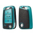 Miniatyrbillede 1 af 8: TPU Læder Bil Nøgle Etui Cover til Golf 7 MK7 Tiguan MK2 til SEAT Ateca Leon FR 2 Ibiza til Skoda Octavia A7 Green Key Case