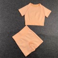 Pikkukuva 1 / 11: Joogasetti treenipaidat urheiluhousut rintaliivit kuntoilu juoksu urheilusetti naisille orange-FF L