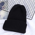 Miniatyrbild 7 av 11: Fashion Enfärgad Randig Stickad Mössa Dam Hatt Vinter Höst Varm Stickad Beanie Mössa Dam Flickor Hattar Mössa style 1 black