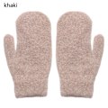 Miniatyrbilde 1 av 11: Nye Doble Kaninhårhansker Dame Vinter Koreansk Versjon Ensfarget Alle Fingre Vinter Damehansker Jentevotter khaki One Size