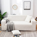 Miniatyrbild 7 av 11: Enfärgad Universal Sofföverdrag för Alla Årstider, Nordisk Trendig Stickad Stretch Allomfattande Sofföverdrag Dammtät Soffkudde Metallic gray M [double length within 145-185cm]]
