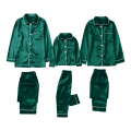 Miniatyrbild 1 av 6: Matchande Julpyjamas Familj Pyjamas Satin Enfärgad Matchande Jul Sovkläder Green father XXXL