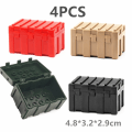 Miniatyrbillede 9 af 10: MOC Militær Container Klodser Brikker Kasse til Drenge WW2 Krigsbase Teknisk Byggeklodser Kreativ DIY Juguete Bloques Brinquedos 2weaponbox-green