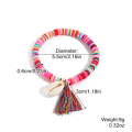 Pikkukuva 1 / 11: Rannekorusetti Monivärinen Tupsu Polymeerisavi Kuori Boheemi Rannekoru S2305-28 mixed color tassel shell