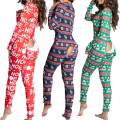Pikkukuva 1 / 11: Joulu Pyjamat Yhteensopivat Perhe Pyjamat Muoti Pyjamat Naisille Napillinen Läppä Aikuisille Loungewear Uutuus Design Oloasut Kotivaatteet style 10 S