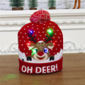 Miniatyrbillede 4 af 11: Julepynt Forsyninger Voksen og Børn Strikket Julehue Farverig Lysende Strikket Hue High-End Ældre Knitted hat [snowflake style]]