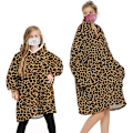 Miniatyrbild 1 av 10: Geagodelia Oversized Hoodie Filt Fluffig Fleece Filt Hoodie för Män Kvinnor Barn Hooded Filt med Stor Ficka Fram Familj Matchande Leopard One Size