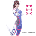 Miniatyrbillede 8 af 11: Dva Cosplay Kostume Spil Kvinde Voksen Barn Lycra 3D Print Spandex Halloween Fest Zentai Paryk Sæt Pistol D.Va cos headset One Size