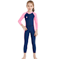 Miniatyrbillede 1 af 6: Badedragt til lille pige, ét stykke, lange ærmer, solbeskyttelse, hurtigtørrende, dykkerbørn, tøj, badetøj Women's dark blue XXL