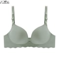 Miniatyrbild 4 av 4: Seamless BH med vågigt mönster i ett stycke för dam, plus size, push up-bralette, lätt och andningsbar underkläder Grey 38/85BC