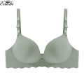 Pikkukuva 4 / 4: Naisten yksiosainen aaltomainen saumaton rintaliivi, plus-koko, push-up-bralette, kevyt ja hengittävä alusvaate Grey 32/70BC