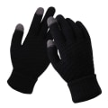Miniatyrbilde 7 av 11: Dame Vinter Touch Screen Hansker Tykke Varme Strikkede Stretch Hansker Imitert Ull Full Finger Utendørs Skihansker Red One Size