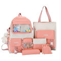 Miniatyrbild 1 av 11: 4 st/set Skolryggsäckar för damer Skolväska Daisy Canvas för tonårsflickor Student College Bokväska Pojkar Portfölj Bolsas Mochilas H Pink Backpacks