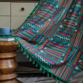 Miniatyrbillede 7 af 8: Boheme Retro Gardiner Etnisk Stil Bomuld Linned Tyndt Vindue Dekorativt Boho Print Gardiner Soveværelse Færdige Gardiner Grommet Top W132CMxH45CM 1PC