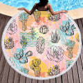 Miniatyrbild 4 av 11: Frukt Sommar Vattenmelon Apelsin Kiwi Strandhandduk Rund Havsfilt Kawaii Yogamatta Picknickmatta Absorberande Manteau Kappa 3