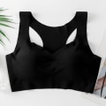 Pikkukuva 1 / 6: Seksikkäät syvään uurretut V-liivit naisille, langattomat rintaliivit, push-up-pehmustetut bralettet, saumattomat mukavat alusvaatteet, Femme Black M