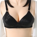 Miniatyrbilde 4 av 5: Dame Ensfarget Sexy Jacquard Glanset Pustende BH Vattert Push Up Justerbar Stropp BH Red 38/85BC