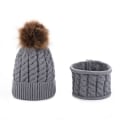Miniatyrbilde 4 av 6: Høst og Vinter Ball Twist Ullue Strikket Lue Pelsball Lue Barn Fortykket Varm Ullue Ullue Black Average size
