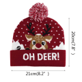 Miniatyrbillede 3 af 11: Julesweater med julehat, Santa Elk, strikket hue med LED-lys, tegneseriemønster, julegave til børn, nytårsartikler B04 21x20cm