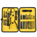 Miniatyrbillede 1 af 7: Negleklippere 18-dele Sort Negleklippersæt Manicure Neglesaks Manicuresæt Fast Logo Single cut 18 pieces yellow bottom