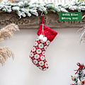 Pikkukuva 8 / 8: Uudet joulukoristeet Neulotut joulusukat Villalankasukat Punavalkoinen Hirvi Lahjakassi Lasten Lahjakassi Christmas knitted small tree socks