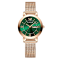 Miniatyrbillede 1 af 11: Quartz Ur Ikke-Mekanisk Dameur Lysende Vandtæt Dobbelt Kalender Kvinde Studerende Stålrem Ur Rose gold green surface