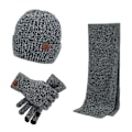Miniatyrbild 6 av 7: Etikett Tillbehör Set Höst Vinter Herr Fläns Hatt Halsduk Handskar Tredelat Set Dark gray