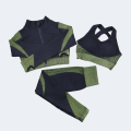 Pikkukuva 6 / 11: Joogasetit Pitkähihainen Paita+Urheiluliivit+Saumattomat Leggingsit Treenaus Juoksu Vaatteet Kuntosalivaatteet 2pcs Black Suits L