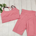 Pikkukuva 3 / 7: Joogaliivit ja shortsit, 2-osainen setti, treenivaatteet, spandex, naisille Green Set Short L