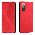 Miniatyrbillede 1 af 5: Samsung Galaxy S20 Fe Etui, PU Læder Flip Cover Magnetisk Lukning Tegnebog Kort Slots Stand Etui Red