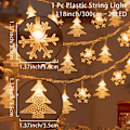 Miniatyrbillede 9 af 11: Juletræ Snefnug LED Lys Kæde Banner Juledekoration 2023 til Hjemmet Navidad Juletræsindretning Eventyrlys Vedhæng light style 3