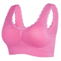 Pikkukuva 1 / 6: Keski-ikäisten ja iäkkäiden rintaliivien alusvaatteet, plus-koko, ilman teräskaarta, naisten liivi, urheiluliivit Pink XL