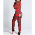 Miniatyrbild 2 av 4: Dam Mode Tryckt Funktionell Öppen Bak Knäppt Romper Casual Långärmad Pyjamas Jumpsuit Plus Size White XXL
