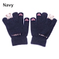 Miniatyrbild 1 av 11: 2023 Elastiska Fullfingerhandskar Varma Tjocka Cykelkörningsmode Dam Herr Vinter Varma Stickade Yllehandskar Utomhus New Cute-navy One Size