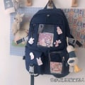Miniatyrbild 11 av 11: Söt Dam Multi-Ficka Vattentät Skolryggsäck Högstadieelev Skolväska Kvinnlig Tjej Ryggsäck Laptop Bokväska Purple with Bear