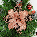 Miniatyrbillede 1 af 11: 5 stk. Glitter Kunstige Juleblomster Juletræspynt til Hjemmet Falske Blomster Julepynt Nytårsdekoration rose gold 9cm