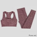 Miniatyrbild 8 av 11: Yoga Set Träningskläder Sportkläder Gym Kläder Fitness Leggings Toppar För Kvinnor 3 pcs set wine red M