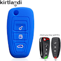 Miniatyrbild 5 av 11: Silikon Bilnyckelfodral Skal för Ford Kuga Focus Mk3 Mk4 Mondeo Fiesta Titanium Ecosport Transit MK8 Skydd Fjärrkontroll Tillbehör A black(redline) 1PC