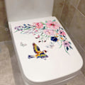 Pikkukuva 5 / 5: 1 Set Koristeellinen WC-tarra Helppo käyttää PVC Itseliimautuva Herkkä Kukka Kannettava Seinä Jääkaappitarra Päivittäiseen käyttöön 30 X 30cm 30 X 30cm