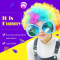 Miniatyrbild 2 av 11: Rolig clownperuk med mössa Fans explosiv huvudperuk dansbar bröllopsfest klänning performance rekvisita peruk Rolig fluffig Orange