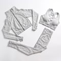Miniatyrbild 1 av 11: Yoga Set Träningskläder gym fitness för damer träningsdräkt 3 Pcs set gray M