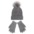 Miniatyrbild 5 av 10: Stickad Mössa Dam 2023 Ny Chenille Ull Mössa Handskar Set Förtjockad Varm Fluffig Bollmössa Höst och Vinter Leather pink