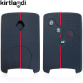 Miniatyrbild 1 av 4: 4 Knappar Silikon Bilnyckelfodral Skydd För Renault Duster Captur Clio Logan Megane 1 2 3 Koleos Scenic Nema Fluence Zoe Tillbehör 1PC black(redline)