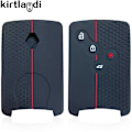 Pikkukuva 3 / 5: 4-painikkeinen silikoninen auton avaimenperä Renault Duster Captur Clio Logan Megane 1 2 3 Koleos Scenic Nema Fluence Zoe -lisävaruste 1PC black(yellowline