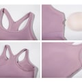 Miniatyrbilde 2 av 10: Yoga BH Smørmyk Racerback Crop Tank Topp Medium Støtte for Trening Fitness Løping Dark Green XS