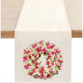 Miniatyrbild 10 av 11: Söt Naturlig Jute Säckväv Påskhare blomma ägg ko tryckt Bordslöpare bordsflagga tygduk överdrag duk fest heminredning rectangle 33X120CM white 4